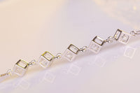 Snow test-----Luxury Fashion 925 Sterling Sliver Chain Link Bracelet for Women Shining Cubic Zircon Crystal Birthday&Party Jewelry