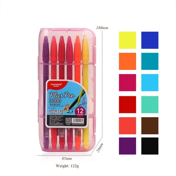 JIANWU Monami 3000 puls 48 colors/Box Watercolor Pen Set Student Color Sketch Pen Candy Colors 0.4mm Hook Line Pen Art Supplies