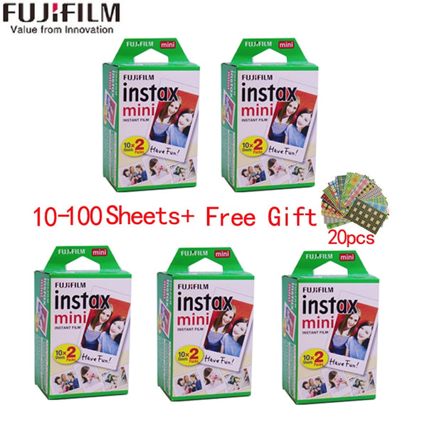 10/20/40/60/80/100 sheets Fujifilm instax mini 11 9 3 Inch white Edge films for Instant Camera mini 8 7s 25 50s 90 Photo paper