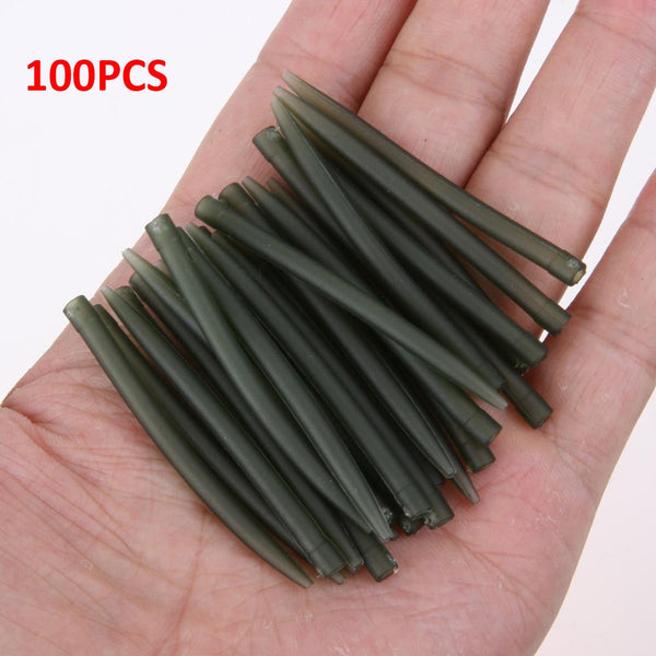 100PCS Terminal Carp Fishing Hook Rubber Tip Tube Anti Tangle Sleeves Connect with Fishing Hooks Carp Fishing Accessories