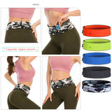 Running Belt Bag Invisible Anti-theft Waist Bag with Zipper Pocket Gym Fitness Jogging 7.2 inch Phone Holder Waist Pack Pouch
