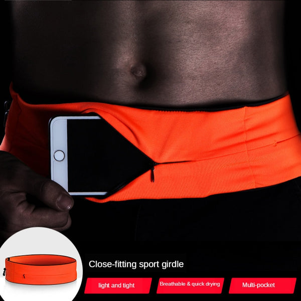 Running Belt Bag Invisible Anti-theft Waist Bag with Zipper Pocket Gym Fitness Jogging 7.2 inch Phone Holder Waist Pack Pouch