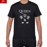 Glitter Rock Band Queen T Shirt Men Cool streetwear Pop rock T-shirt men Summer 100% Cotton Heavy Rock Tops tees men clothing