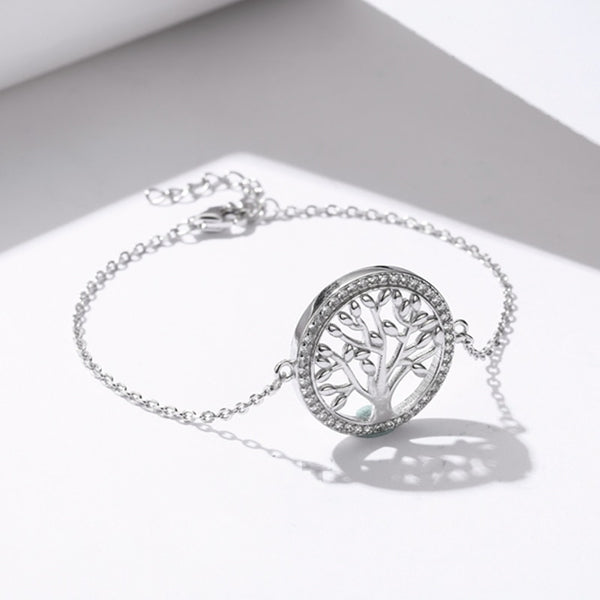 Sodrov 2019 Couples Round Fortune Tree Sterling Silver Bracelet DIY Life Tree 925 Sterling Silver Women's Bracelet
