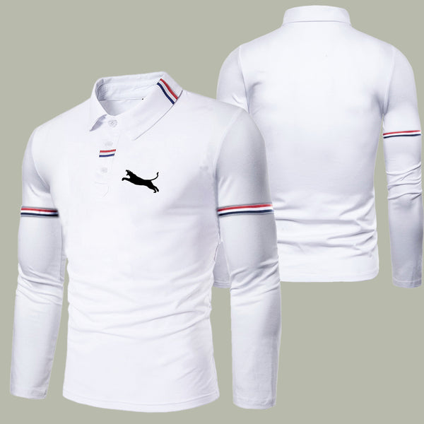 Men'S Polo Shirts Sportswear Casual Long Sleeve Tops Men'S Fashion Print Clothing