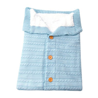 Newborn Baby Winter Warm Sleeping Bags Infant Button Knit Swaddle Wrap Swaddling Stroller Wrap Toddler Blanket Sleeping Bags