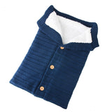Newborn Baby Winter Warm Sleeping Bags Infant Button Knit Swaddle Wrap Swaddling Stroller Wrap Toddler Blanket Sleeping Bags