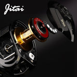 JITAI Baitcasting Reel Dual Brake System 10Kg Carbon Fiber Drag 7.0:1 High Speed Lightweight 204g Fishing Reel Fishing Wheels