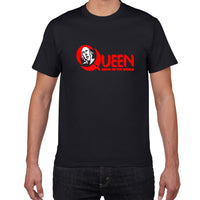 Glitter Rock Band Queen T Shirt Men Cool streetwear Pop rock T-shirt men Summer 100% Cotton Heavy Rock Tops tees men clothing