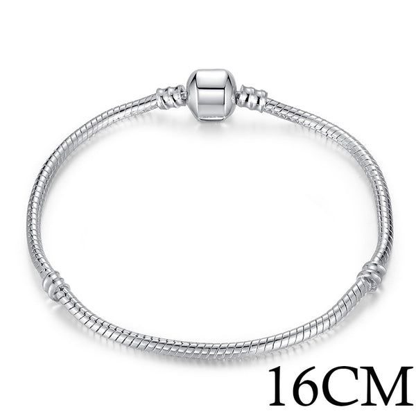 나나나나BAMOER 5 Style Silver Color LOVE Snake Chain Bracel
