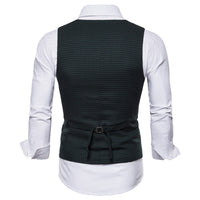 Riinr 2019 Spring Autumn Man's Vest Vintage Waistcoat Men Suit Vest U shaped Collar Houndstooth Men's Casual Vest Male Clothing