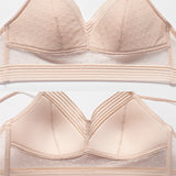Backless Strapless Bra Push Up Plus Size Women Bralette Wire Free Sexy Lace Thin Dots Mesh Lingerie Brassiere Low Back Underwear