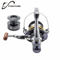 Fishing Reel Carp Spinning Reel J3FR Carbon Front and Rear Drags 18KG Drag 9+1 BB Metal Spool Double / Wooden Handles