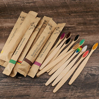 5/10Pcs Eco Friendly Toothbrush Bamboo Resuable Toothbrushes Portable Adult Wooden Soft Tooth Brush for Home Travel Hotel Use