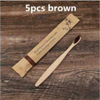 5/10Pcs Eco Friendly Toothbrush Bamboo Resuable Toothbrushes Portable Adult Wooden Soft Tooth Brush for Home Travel Hotel Use