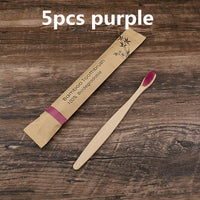 5/10Pcs Eco Friendly Toothbrush Bamboo Resuable Toothbrushes Portable Adult Wooden Soft Tooth Brush for Home Travel Hotel Use