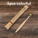 5/10Pcs Eco Friendly Toothbrush Bamboo Resuable Toothbrushes Portable Adult Wooden Soft Tooth Brush for Home Travel Hotel Use