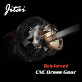 JITAI Baitcasting Reel Dual Brake System 10Kg Carbon Fiber Drag 7.0:1 High Speed Lightweight 204g Fishing Reel Fishing Wheels
