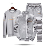 2019 New Men Sets Fashion Autumn Spring Sporting Suit Sweatshirt +Sweatpants Mens Clothing 3 Pieces Sets Slim Tracksuit