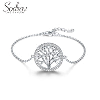 Sodrov 2019 Couples Round Fortune Tree Sterling Silver Bracelet DIY Life Tree 925 Sterling Silver Women's Bracelet