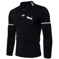 Men'S Polo Shirts Sportswear Casual Long Sleeve Tops Men'S Fashion Print Clothing