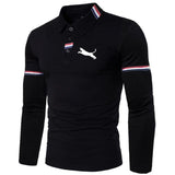 Men'S Polo Shirts Sportswear Casual Long Sleeve Tops Men'S Fashion Print Clothing
