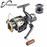 Fishing Reel Carp Spinning Reel J3FR Carbon Front and Rear Drags 18KG Drag 9+1 BB Metal Spool Double / Wooden Handles