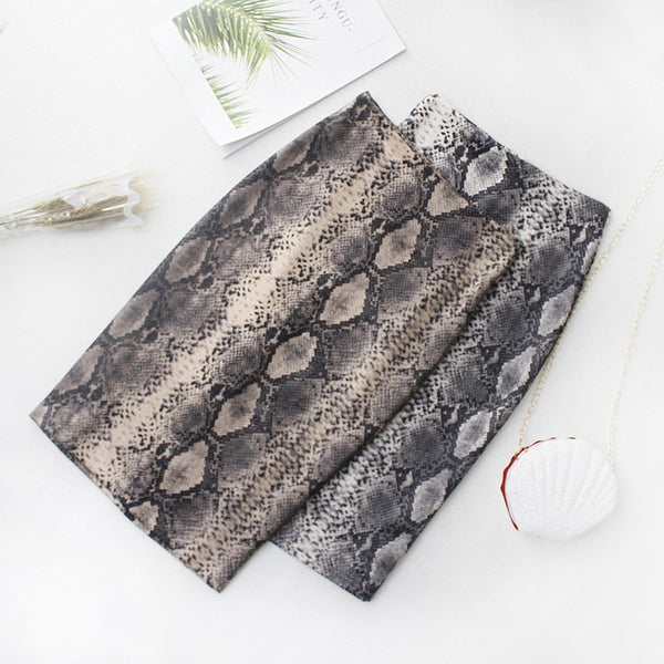 DeRuiLaDy Fashion Women Snake Print Skirt 2019 New Casual Sexy High Waist Elegant Skirts Womens Office Lady Skirt
