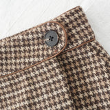 2019 Elegant Vintage Lattice Woolen Skirts Womens Sexy High Waist Lolita Bodycon Skirt Petticoat Plaid Skirt Faldas Mujer Khaki