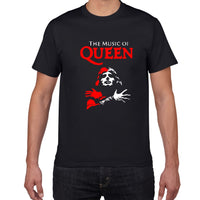 Glitter Rock Band Queen T Shirt Men Cool streetwear Pop rock T-shirt men Summer 100% Cotton Heavy Rock Tops tees men clothing