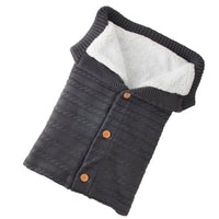 Newborn Baby Winter Warm Sleeping Bags Infant Button Knit Swaddle Wrap Swaddling Stroller Wrap Toddler Blanket Sleeping Bags