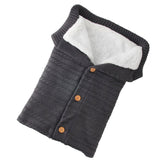 Newborn Baby Winter Warm Sleeping Bags Infant Button Knit Swaddle Wrap Swaddling Stroller Wrap Toddler Blanket Sleeping Bags