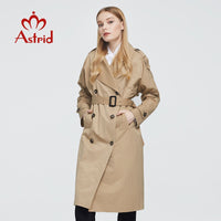 Astrid New Spring Autumn Trench Coat long Fashion Windproof  hood large size Outwear Windbreaker female clothing 7246