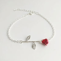 Gift for Girlfriend Boyfriend Souvenirs Bracelet Red Rose for Valentines Day Gift Wedding Bridesmaid Gift Present Favor Party
