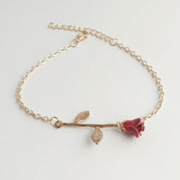 Gift for Girlfriend Boyfriend Souvenirs Bracelet Red Rose for Valentines Day Gift Wedding Bridesmaid Gift Present Favor Party