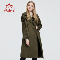 Astrid New Spring Autumn Trench Coat long Fashion Windproof  hood large size Outwear Windbreaker female clothing 7246