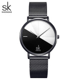 Shengke Original Waterproof Relogio Feminino Leather Women's Watches Japanese Quartz Montre Feminino Creative Design Dial  Clock