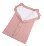 Newborn Baby Winter Warm Sleeping Bags Infant Button Knit Swaddle Wrap Swaddling Stroller Wrap Toddler Blanket Sleeping Bags