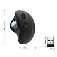 Logitech ERGO M575 Wireless Trackball Ergonomic Mouse 5 Buttons Wireless 2.4 GHz Mice for Office Drawing Computer Accessories