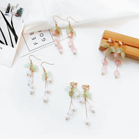 Aestheticism literature eardrop small pure and fresh and sweet girl lilies flowers earring students joker fashion earrings