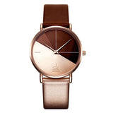 Shengke Original Waterproof Relogio Feminino Leather Women's Watches Japanese Quartz Montre Feminino Creative Design Dial  Clock