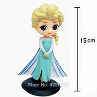 SnowSnowSnow Queen Elsa Anna Q Posket Model PVC Action Figures Princess Cartoon Anime Dolls Figurines Kids Toys cake topper Party Decor