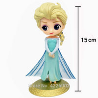 SnowSnowSnow Queen Elsa Anna Q Posket Model PVC Action Figures Princess Cartoon Anime Dolls Figurines Kids Toys cake topper Party Decor