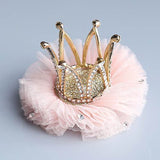 Children Kidds Girl Princess Rhinestone Crystal Lace Crown Hairpin Clip New Style Gift Decoration Accessory