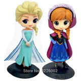 SnowSnowSnow Queen Elsa Anna Q Posket Model PVC Action Figures Princess Cartoon Anime Dolls Figurines Kids Toys cake topper Party Decor