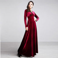 2020 New Autumn Winter Plus Size S~2xl Women Velvet Dresses Long Sleeve V Neck Vintage Feminino Party Vestidos De Festa