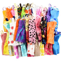 Snowsnowtest32 Item/Set Doll Accessories=10 Pcs Doll Clothes Dress+4 Glasses+6 Plastic Necklace+2 Handbag+10 Pairs Shoes for Barbie doll