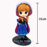 SnowSnowSnow Queen Elsa Anna Q Posket Model PVC Action Figures Princess Cartoon Anime Dolls Figurines Kids Toys cake topper Party Decor
