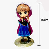 SnowSnowSnow Queen Elsa Anna Q Posket Model PVC Action Figures Princess Cartoon Anime Dolls Figurines Kids Toys cake topper Party Decor