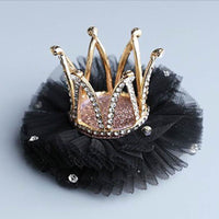 Children Kidds Girl Princess Rhinestone Crystal Lace Crown Hairpin Clip New Style Gift Decoration Accessory